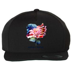 Lotus For Potus Kamala Harris 2024 President Election Vote Wool Snapback Cap