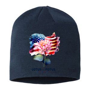 Lotus For Potus Kamala Harris 2024 President Election Vote Sustainable Beanie