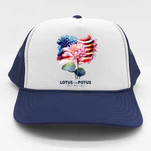 Lotus For Potus Kamala Harris 2024 President Election Vote Trucker Hat