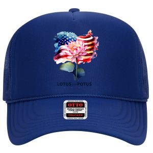 Lotus For Potus Kamala Harris 2024 President Election Vote High Crown Mesh Back Trucker Hat