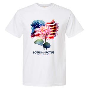 Lotus For Potus Kamala Harris 2024 President Election Vote Garment-Dyed Heavyweight T-Shirt