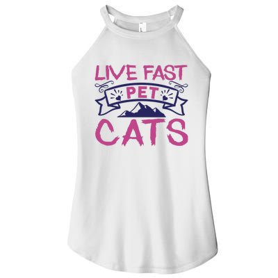 Live Fast Pet Cats Women’s Perfect Tri Rocker Tank