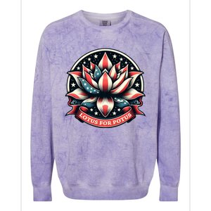 Lotus For Potus Usa Election Colorblast Crewneck Sweatshirt