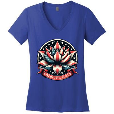 Lotus For Potus Usa Election Women's V-Neck T-Shirt