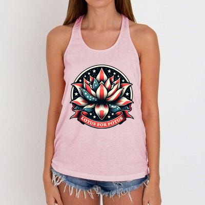 Lotus For Potus Usa Election Women's Knotted Racerback Tank