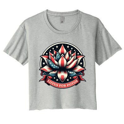 Lotus For Potus Usa Election Women's Crop Top Tee