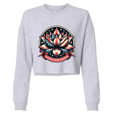 Lotus For Potus Usa Election Cropped Pullover Crew