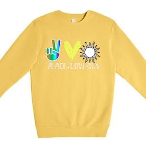 Love Flower Peace Sunshine Love Water Sun Meaningful Gift Premium Crewneck Sweatshirt