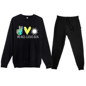 Love Flower Peace Sunshine Love Water Sun Meaningful Gift Premium Crewneck Sweatsuit Set