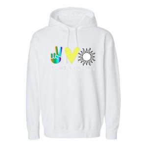 Love Flower Peace Sunshine Love Water Sun Meaningful Gift Garment-Dyed Fleece Hoodie