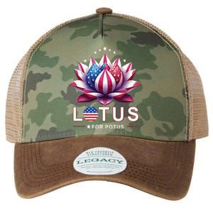 Lotus For Potus Kamala Harris 2024 President Trend Election Legacy Tie Dye Trucker Hat