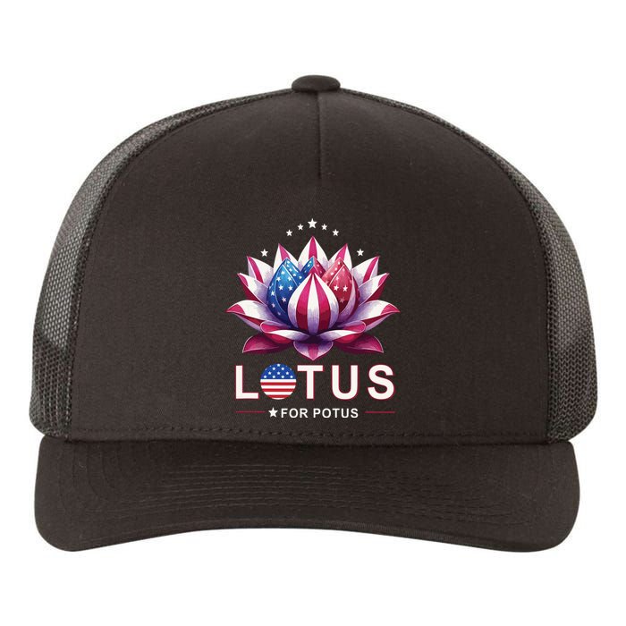 Lotus For Potus Kamala Harris 2024 President Trend Election Yupoong Adult 5-Panel Trucker Hat