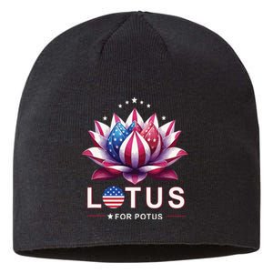 Lotus For Potus Kamala Harris 2024 President Trend Election Sustainable Beanie