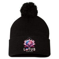 Lotus For Potus Kamala Harris 2024 President Trend Election Pom Pom 12in Knit Beanie