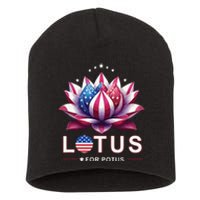 Lotus For Potus Kamala Harris 2024 President Trend Election Short Acrylic Beanie