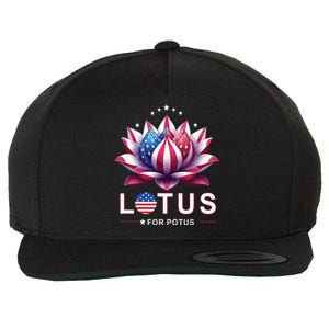 Lotus For Potus Kamala Harris 2024 President Trend Election Wool Snapback Cap