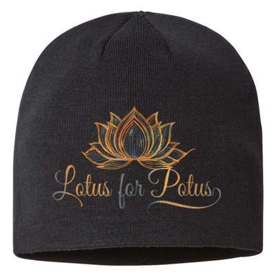 Lotus For Potus Kamala Harris President Trend Election 2024 Sustainable Beanie