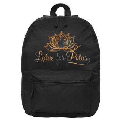 Lotus For Potus Kamala Harris President Trend Election 2024 16 in Basic Backpack