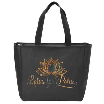 Lotus For Potus Kamala Harris President Trend Election 2024 Zip Tote Bag