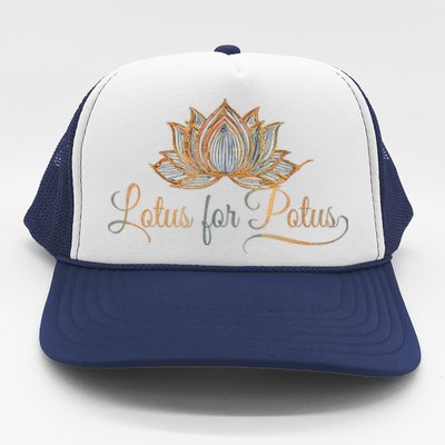 Lotus For Potus Kamala Harris President Trend Election 2024 Trucker Hat