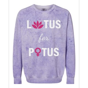 Lotus For Potus Kamala Harris Women Right President Colorblast Crewneck Sweatshirt