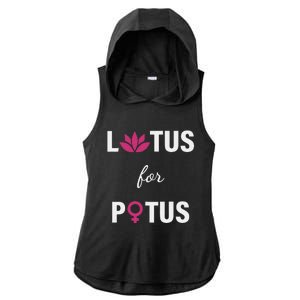 Lotus For Potus Kamala Harris Women Right President Ladies PosiCharge Tri-Blend Wicking Draft Hoodie Tank