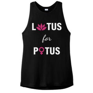 Lotus For Potus Kamala Harris Women Right President Ladies PosiCharge Tri-Blend Wicking Tank