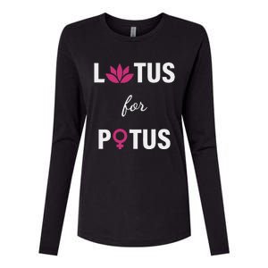 Lotus For Potus Kamala Harris Women Right President Womens Cotton Relaxed Long Sleeve T-Shirt