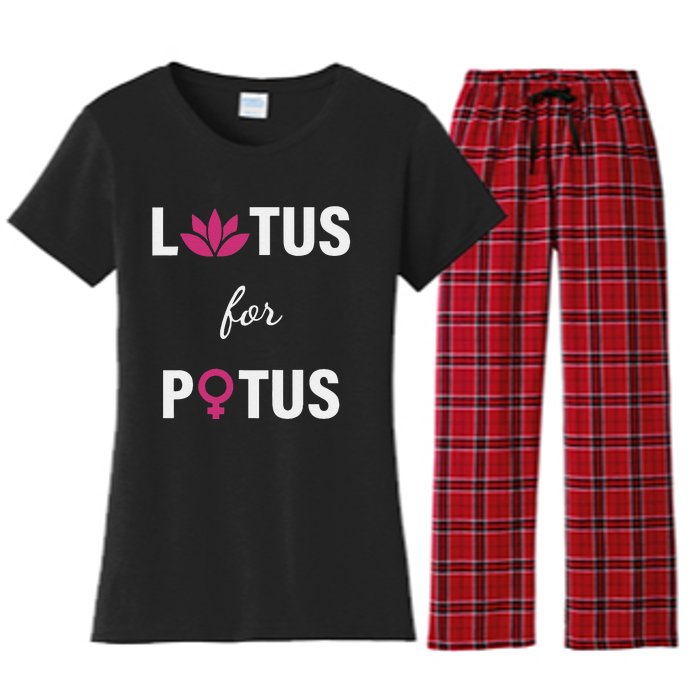 Lotus For Potus Kamala Harris Women Right President Women's Flannel Pajama Set