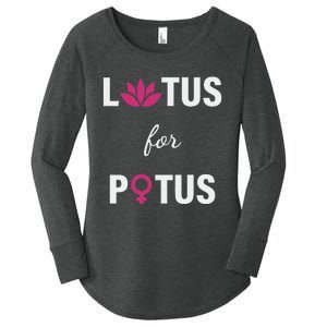 Lotus For Potus Kamala Harris Women Right President Women's Perfect Tri Tunic Long Sleeve Shirt