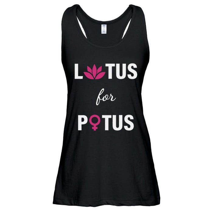 Lotus For Potus Kamala Harris Women Right President Ladies Essential Flowy Tank