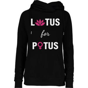 Lotus For Potus Kamala Harris Women Right President Womens Funnel Neck Pullover Hood