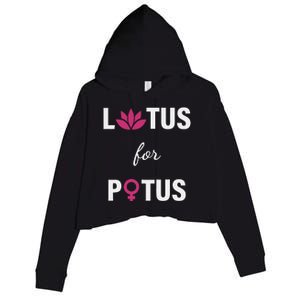 Lotus For Potus Kamala Harris Women Right President Crop Fleece Hoodie