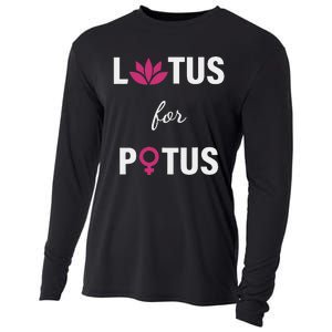 Lotus For Potus Kamala Harris Women Right President Cooling Performance Long Sleeve Crew