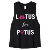 Lotus For Potus Kamala Harris Women Right President Women's Racerback Cropped Tank