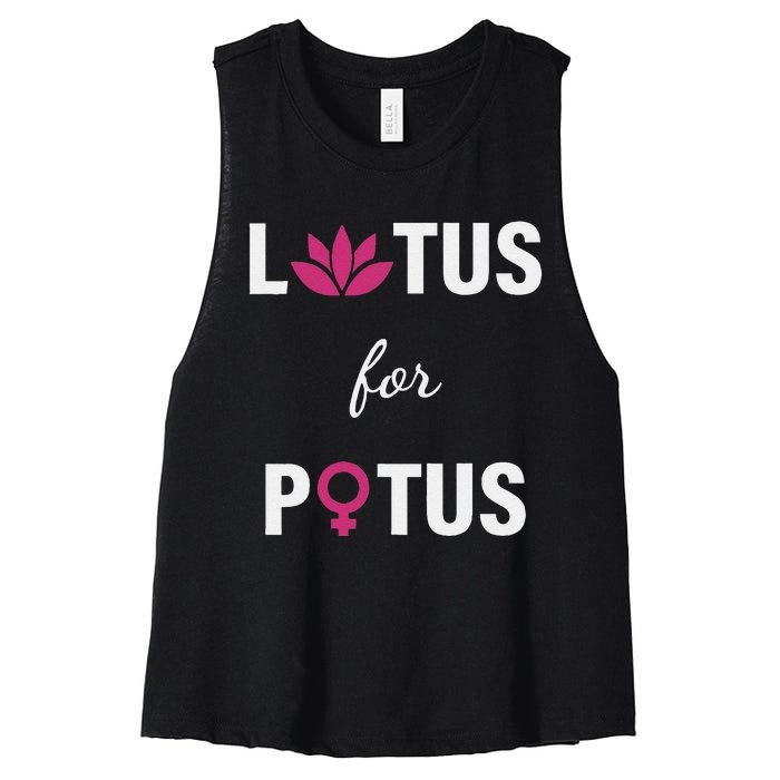 Lotus For Potus Kamala Harris Women Right President Women's Racerback Cropped Tank