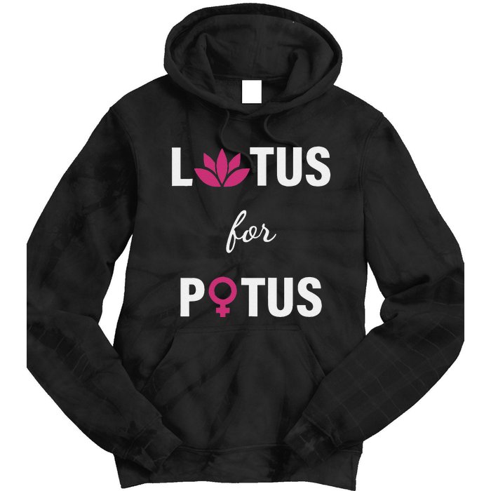 Lotus For Potus Kamala Harris Women Right President Tie Dye Hoodie