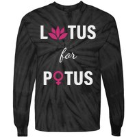 Lotus For Potus Kamala Harris Women Right President Tie-Dye Long Sleeve Shirt