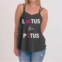 Lotus For Potus Kamala Harris Women Right President Women's Strappy Tank