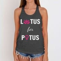 Lotus For Potus Kamala Harris Women Right President Women's Knotted Racerback Tank