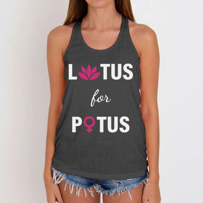 Lotus For Potus Kamala Harris Women Right President Women's Knotted Racerback Tank