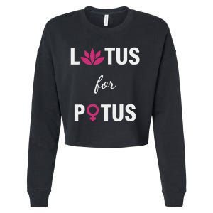 Lotus For Potus Kamala Harris Women Right President Cropped Pullover Crew