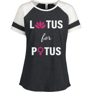 Lotus For Potus Kamala Harris Women Right President Enza Ladies Jersey Colorblock Tee