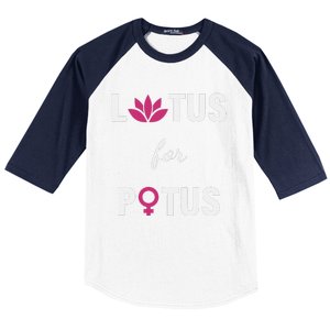 Lotus For Potus Kamala Harris Women Right President Baseball Sleeve Shirt