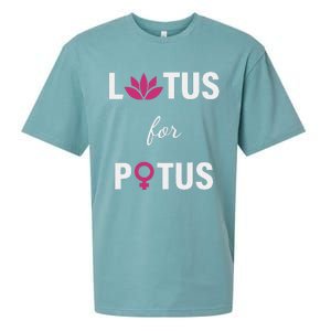 Lotus For Potus Kamala Harris Women Right President Sueded Cloud Jersey T-Shirt