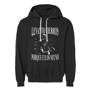 Levanto Fierros Porque Culos Ni Uno Calaca Garment-Dyed Fleece Hoodie