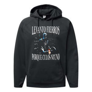 Levanto Fierros Porque Culos Ni Uno Calaca Performance Fleece Hoodie