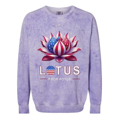 Lotus For Potus Kamala Harris 2024 President Trend Election Colorblast Crewneck Sweatshirt