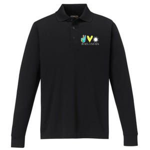 Love Flower Peace Sunshine Love Water Sun Cute Gift Performance Long Sleeve Polo