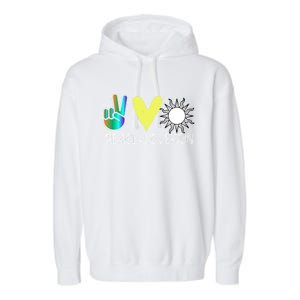 Love Flower Peace Sunshine Love Water Sun Cute Gift Garment-Dyed Fleece Hoodie